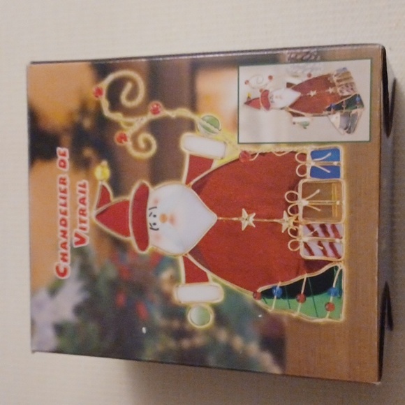 4/$40 Stained Glass Santa Tea Light Holder (in Box) - Picture 5 of 6